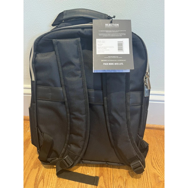 KENNETH COLE REACTION Chelsea Chevron Laptop Backpack Black 15” Laptop