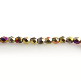PRECIOSA Violet Purple California Coat - 50 4mm Round Fire Polish Czech Glass Beads