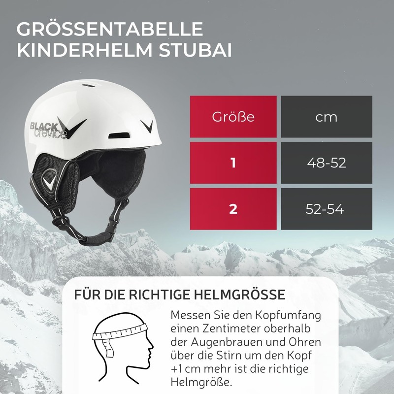 Black Crevice Children's Ski Helmet, 48-52 cm