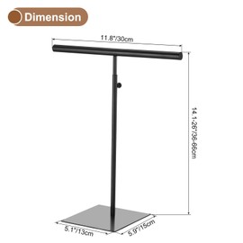 uxcell Necklace Display Stand 2 Pack Adjustable Height Jewelry Rack T Bar Tabletop Purse Holder for Home Boutique Store - Black