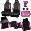 CAR PASS Bling Rhinestone Car Seat Covers Leather Shining Diamond