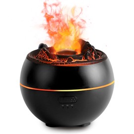 Volcano Humidifier,Essential Oil Diffuser 360ml Fine Mist Volcano Aroma Diffuser, Quiet Operation with Flexible Timer Settings, 7-Color LED Lights for Enhanced Sleep,Black