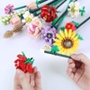 FAUQPYE Mini Bricks Flower Bouquet Building Sets, Artificial Flowers, DIY