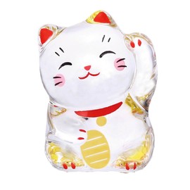 Yakushigama Crystal Maneki Neko (Left Hand Raised), Pack of 3