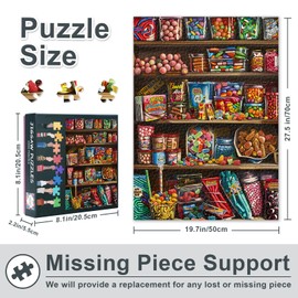 1000-Piece Jigsaw Puzzle for Adults - Colorful Candy & Assorted Sweets Art with Premium Puzzle Board, Vibrant Dessert-Themed Puzzles for Adults, 27.5x19.7 Inches