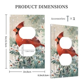 VunKo Duplex Device Receptacle Winter Cardinal Bird Watercolor Wall Plate, 1-Gang Electrical Switch Duplex Outlet Plug Cover Decorative Wallplate