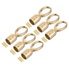 QUARKZMAN Pack of 6 Cord End Cap 15 mm / 0.6 Inch End Cap Drum Beads End Pieces Cord with Screws Search for Tassel Jewellery Making Bag Strap Crafts Gold