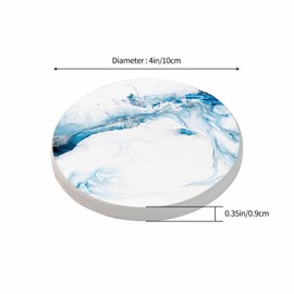 Pznen Blue Creative Liquid Coasters for Drinks 2 Pack Marble Texture Modern Contemporary Art Tabletop Protection Kitchen and Coffee Table Décor & Accessories,Set of 2