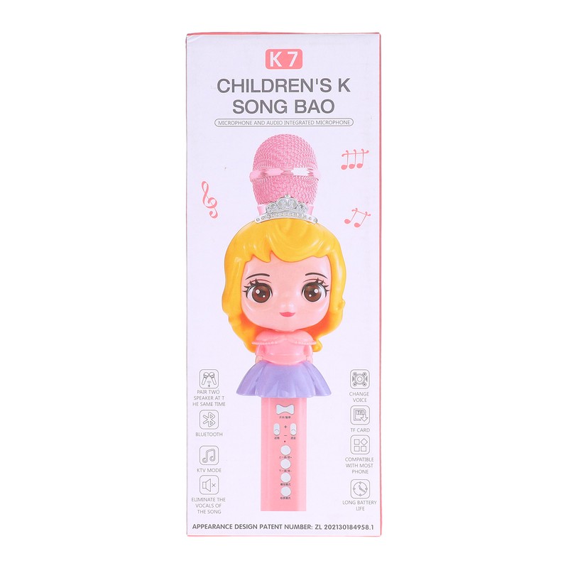 Children Microphone Cute Cartoon Exquisite Girls Wireless Bluetooth Microphone Toy