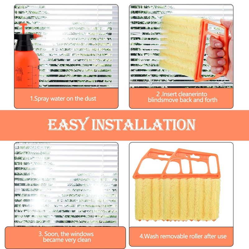 4pcs Window Venetian Blind Cleaner Duster Tool, Include 2pcs 7
