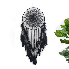 Large Dream Catchers Feathers Dream Catcher for Bedroom Adult Black Witchy Handmade Unique Gothtic Bohemian Decor