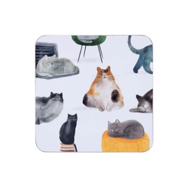 Maxwell & Williams GI0324 Feline Friends Coasters Set of 4 MDF Multi-Coloured in Gift Box