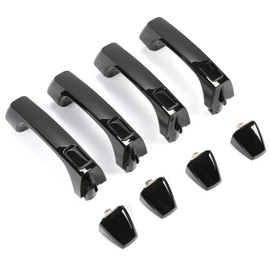 KUAFU Exterior Door Handles Compatible with 2006-2010 Hummer H3, 2009-2010 Hummer H3T Replacement for 25832250 HU1310104 Outside Handles Front & Rear Set of 4 Black