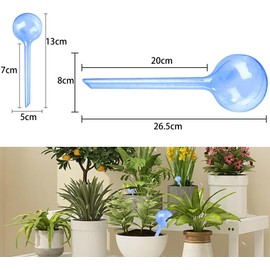 BEOIUCZZY 18 Stück Bewässerungskugeln für Pflanzen, Kleine Pflanzen Gießkugeln 13x5cm Pflanzen Bewässerungskugeln Topfpflanzen Pflanzenbewässerungskugeln für Drinnen und Draußen (Grün + Transparent)