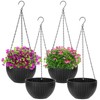 Foraineam 4 Pack Black Hanging Planters, 8.2 inch Hanging Flower