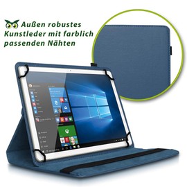 NAUC Tablet Protective Case Compatible with PEAQ Tablet PET 100 101 1008 10.1 Inch Case 360 Degree Rotating Case Ultra Thin Faux Leather Tablet Case Stand Function 360° Rotatable Case, Colours: Blue
