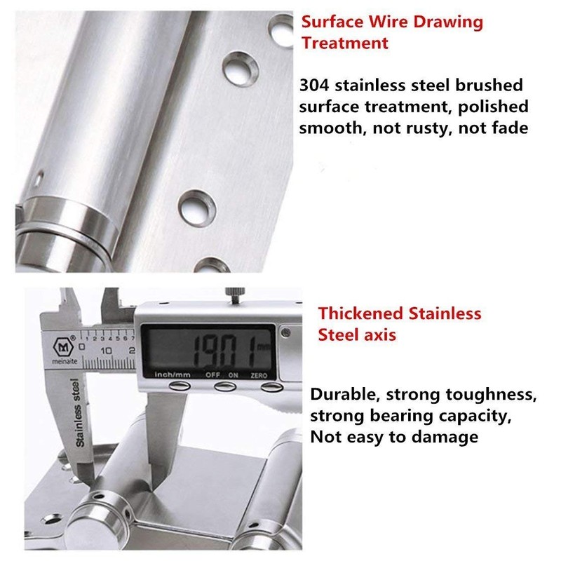 Ranbo 4 Inch Double Action Spring Hinges 304 Stainless Steel