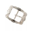 Stecksstore Engraved Center Bar Buckle Shiny Nickel 5/8" 7636-02