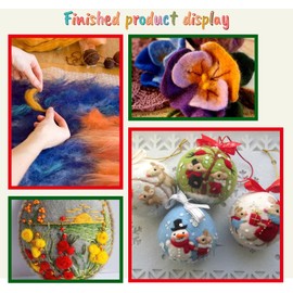 Anstore Felting Wool Set, Needle Felting Starter Kit Contains 30 Colours Wool Roving, Wool Painting Kit and Needle Felting Tools for Hand Spinning DIY Craft Projects Beginners with Storage Box