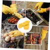 jojofuny 1pair Outdoor Heat Insulation Bbq Gloves for Grilling Warm
