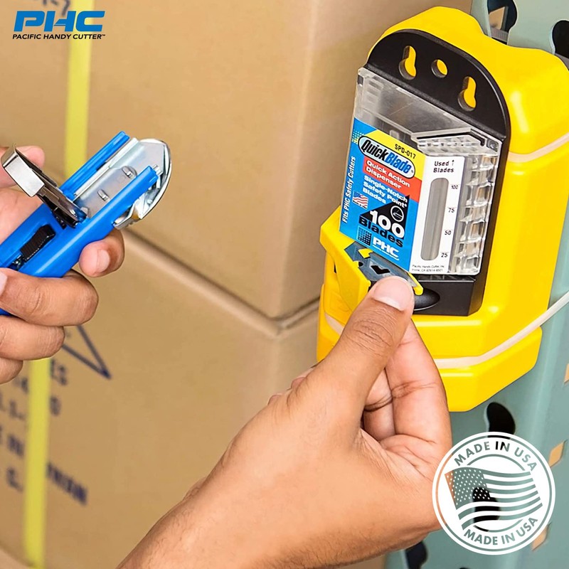 Pacific Handy Cutter SPD-017 Safety Point Blade Dispenser with 100