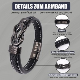 Birthday Gift Boy, Bracelet Boys Teenager Birthday Gifts with Text, Teenager Boys Gift Birthday, Leather Bracelet Birthday Gifts for Boys, One size, Leather, No Gemstone