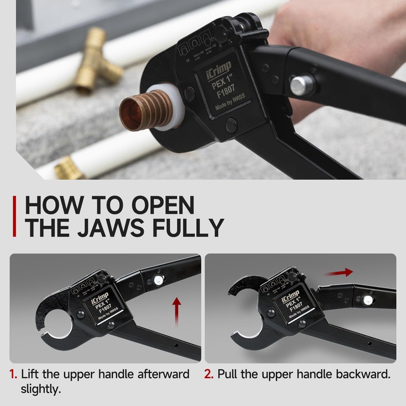 iCrimp Angle Head F1807 PEX Pipe Crimping Tool for Copper