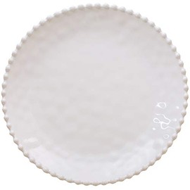 Merritt Beaded Pearl 11-inch Melamine Dinner Plate, Cream, Set of 6