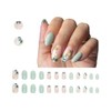 LOZTBUE 24 Pieces False Nails, Short Almond Shaped False Nails,