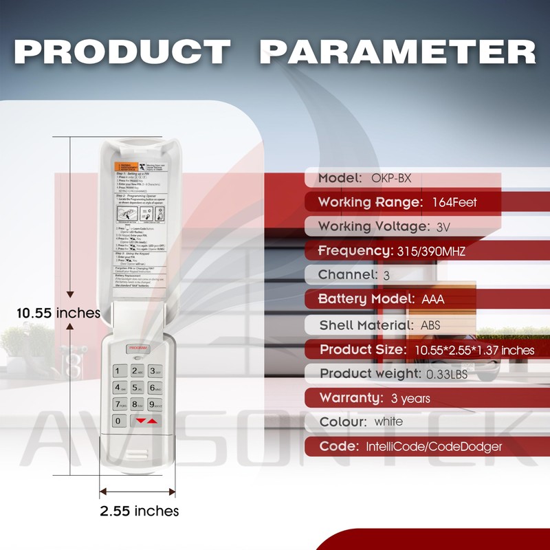 1 Pack OKP-BX Overhead Door Garage Opener Keypad - Compatible