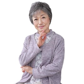 Prisila A-116 Mrs. Half Wig Feather Curl Half Wig, TGH: Heat Resistant Gray Hair, Gray