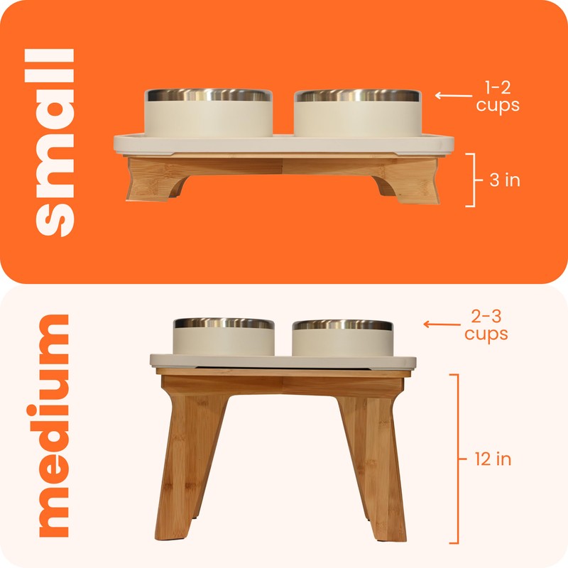 Trot Pets Elevated Dog Bowls | Stainless Steel Raised Bowl