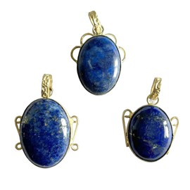 crystalmiracle Lapis Lazuli Three Pendants Crystal Healing Fashion Jewelry Gift Mden Women Throat Chakra Balancer Handcrafted Accessory