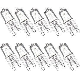 JUNSHI G9 ECO 33W=40W 240V,2800K Warm White,Dimmable 460 Lumens Safety Fused Halogen Clear Bulbs Lamps Capsules,10 Pack