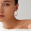Gacimy Flattened Gold Hoop Earrings for Women, 14K Real Gold