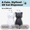 Cat-Shaped Dispenser 32 oz/950㎖ White & Black with 3 Dispenser