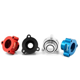 Blow Off Valve Adapter V2 for Ford EcoBoost 2.0L 2.3L 2.7L 3.0L, Fits Ranger Bronco Explorer Edge Mustang Maverick Nautilus Escape, CNC Billet Aluminum VTA Spacer (Blue)