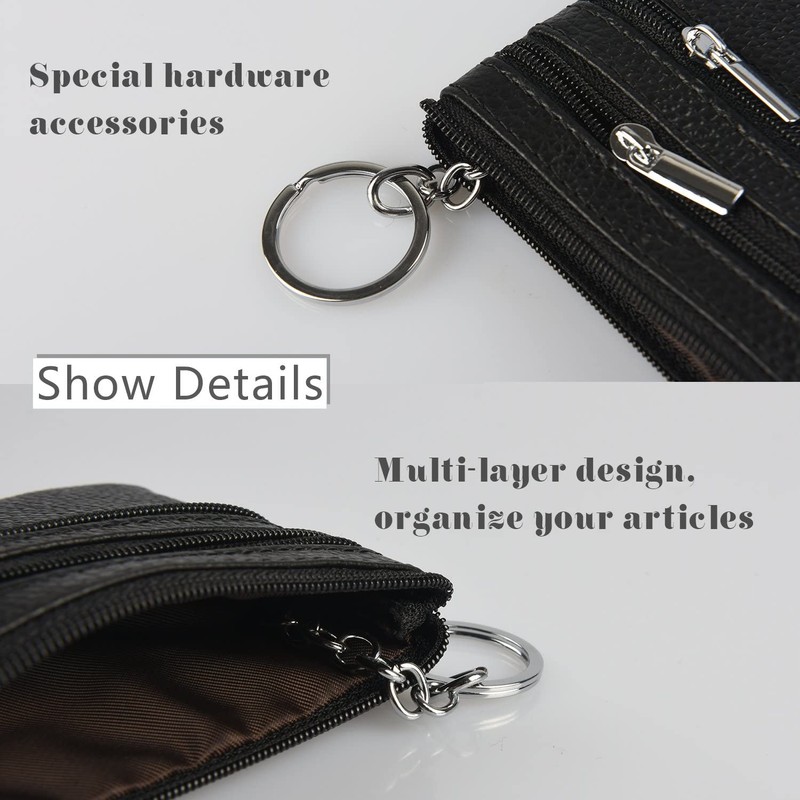HXT-OAK Wallet Credit Card Wallet Business Card Wallet Leather Keyring,