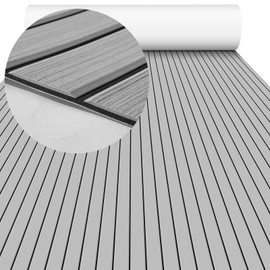HZCHIONE Boat Flooring EVA Foam Boat Decking 94"x21" Non-Slip Boat Carpet Self-Adhesive Foam Boat Deck Flooring Faux Teak Marine Mat for Pontoon Swim Platform Kayak Deck Yacht Jon Boat