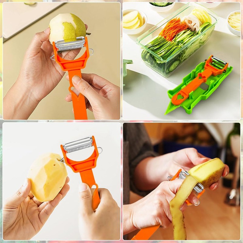 Casmoby Multifunctional Kitchenware Set, 3-in-1 Peeler Multifunctional Single Blade Peeler,