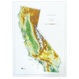 Hubbard Scientific 3D California Map | A True Raised Relief Map - You Can Feel the Terrain | Vacuum-formed Molded | 25" x 35" | Detailed Topography