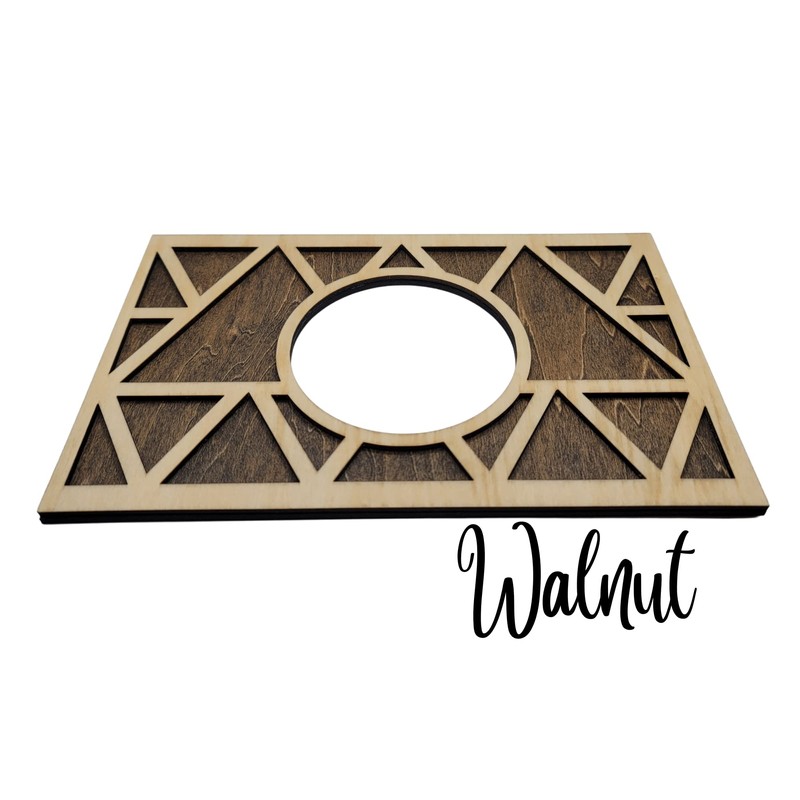Nest Thermostat Decorative Wall Plate Triangle Geometric White, Brown Natural