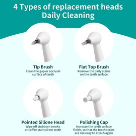 LINKYCARE Teeth Polisher Accessories,Tooth Polisher Replacement Brush Heads,4 Replacement Heads for Tooth Polisher,Replacement Heads Kit