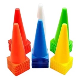 10 Conos 25 Cm Alto Entrenar Futbol Voli Soccer Deportivo                                                                                             