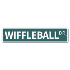 Sign Decoration Wall Art - 7797 SS Wiffleball Wiffle Ball 4" x 18" Novelty Street Sign Aluminum