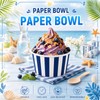 50 Count Navy Blue White Striped Ice Cream Cups Large
