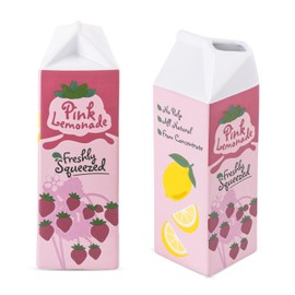 Vintage Inspired Ceramic Vase | Unique Eclectic Home Decor | Cute Retro Style and Aesthetically Appealing Juice Carton Design | Perfect for Any Room in Your Home or Office | The