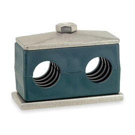 Qty 1, 1/2" X 1/2" Tube OD Size. Beta Clamps are Ideal for Clamping Tube. The Weld Down Assembly Includes: 1 Cover Plate, 1 Weld Plate, 1 Hex Bolt, and 2 Cushion Halves.