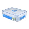 Lock & Lock Classic Rectangle Short Food Container, Clear/blue Seal,