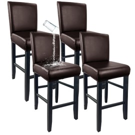 PU Leather Bar Stool Covers with Backs Waterproof Bar Stool Chair Covers